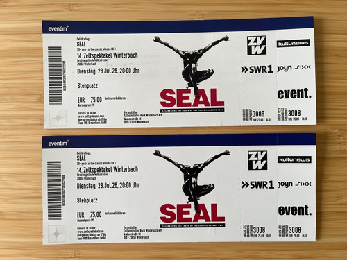 Seal 2 konzertkarten - seal,