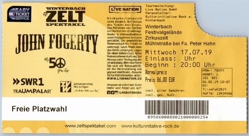 John fogerty ticket - fogerty, tour