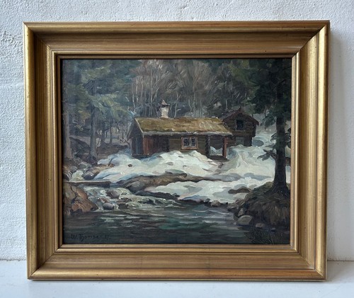 ölbild thomsen häuser im - häuser,
