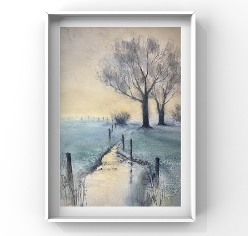 Original aquarell bild - original,